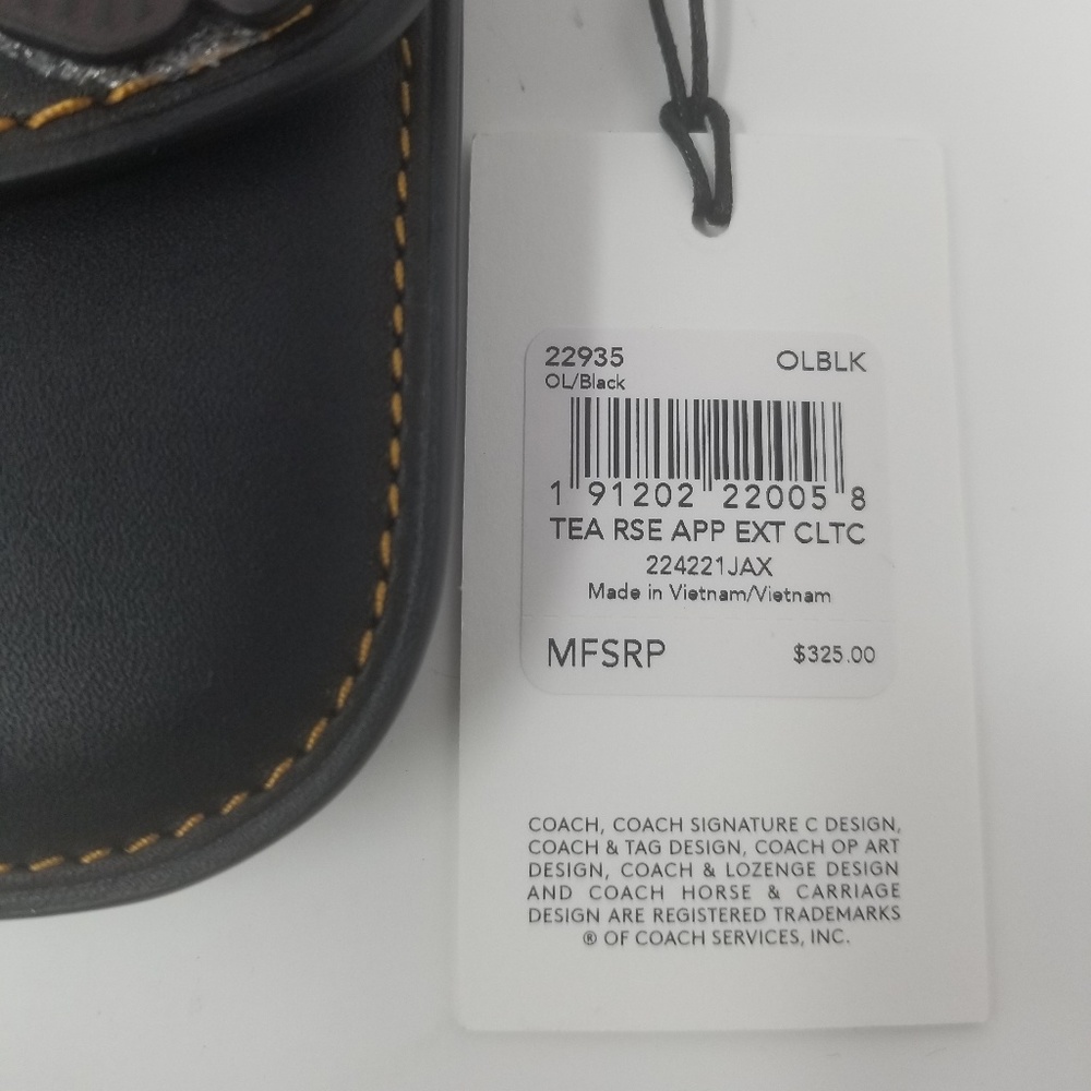 Coach Tea Rose Leather Clutch/Wristlet - Picture 7 of 8